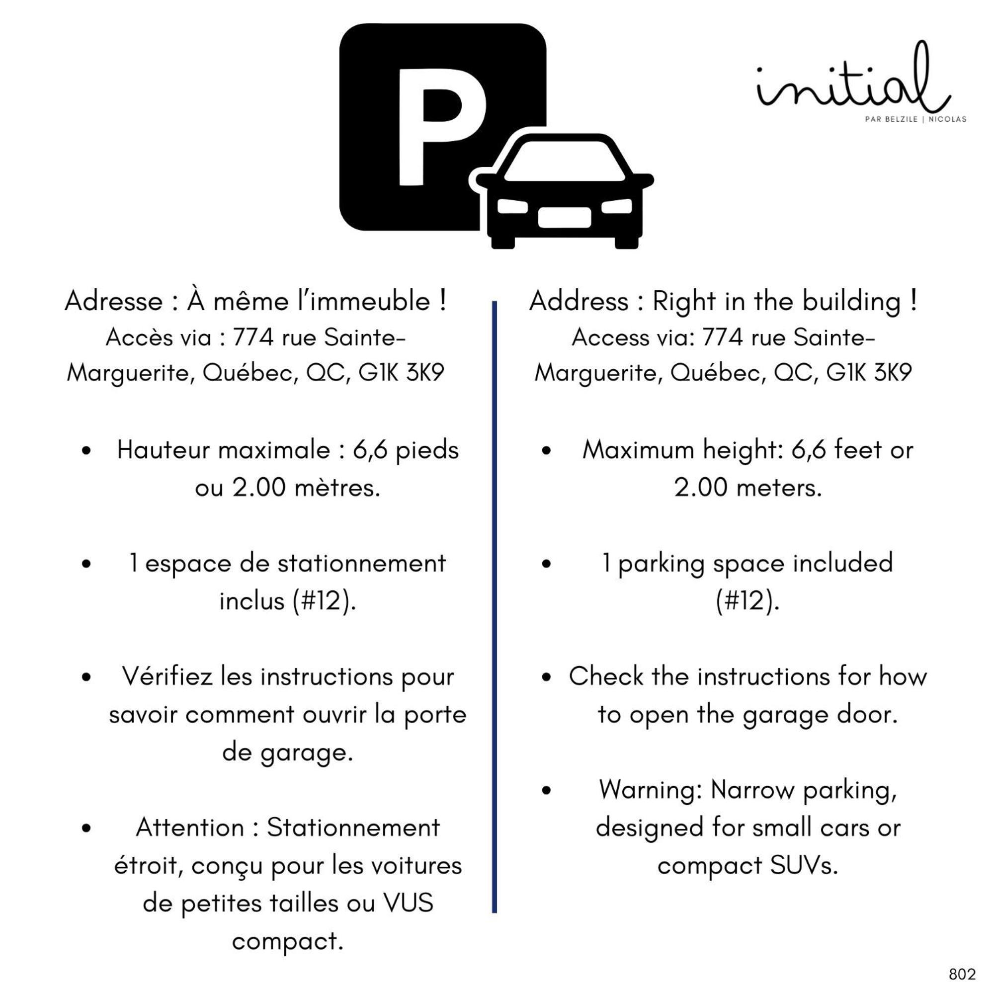 Initial / Fleuriste +parking / Centre-ville Qc